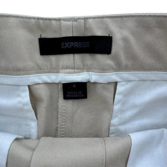 Express Khaki Beige Midi Full Button Skirt Size 4 y2k Business Casual - Picture 6 of 9